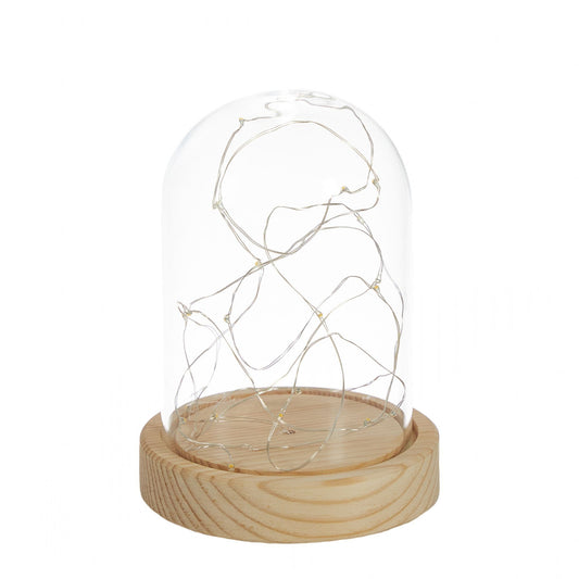 Luma Glass Dome LED Lamp with Oak Base