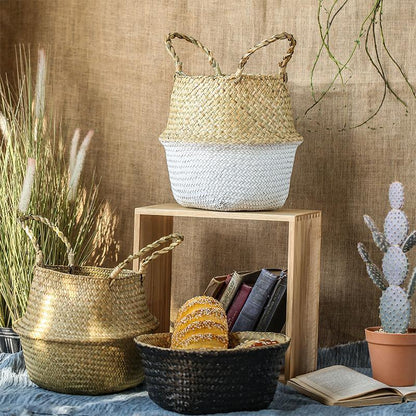 MI44 A Set Of Two Rattan Indoor Plant Stands | Weilai Concept