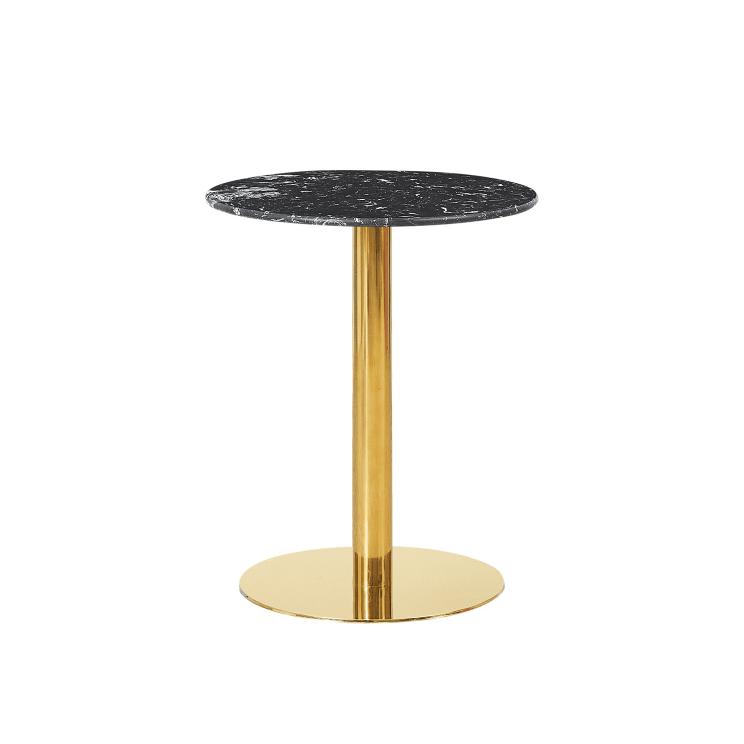 Black Round Dining Table with Gold Legs - 60 cm