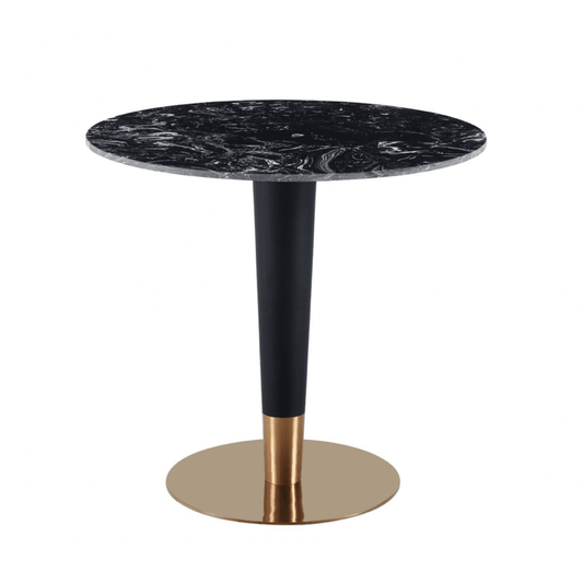 Black Round Pantheon Dining Table with Gold & Black Legs - 60 cm