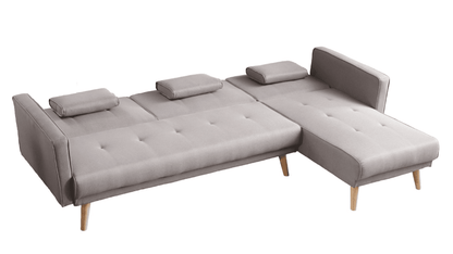 Grey Open End Corner Sofa Bed