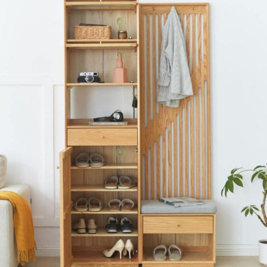 Nidda Oak Shoe Storage With Bench | Weilai Concept