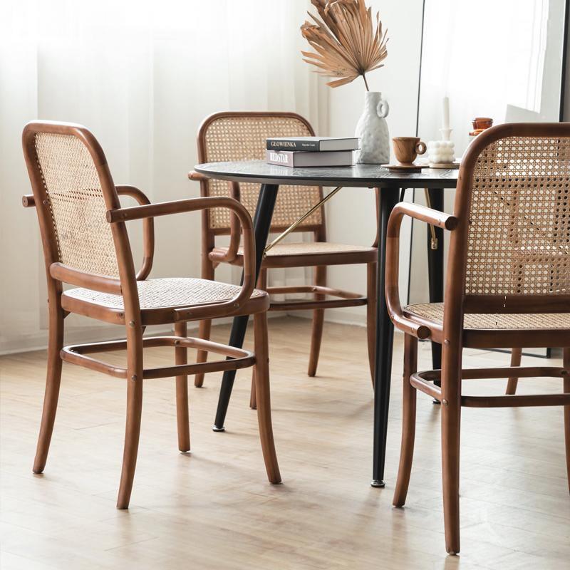 Paris G04 Rattan Dining Chair, Walnut | Weilai Concept