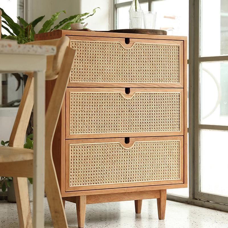 Pavia Chests Of Drawers, Natural Rattan & Oak | Weilai Concept