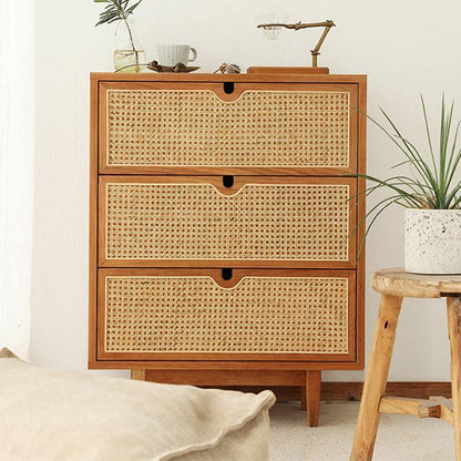 Pavia Chests Of Drawers, Natural Rattan & Oak | Weilai Concept