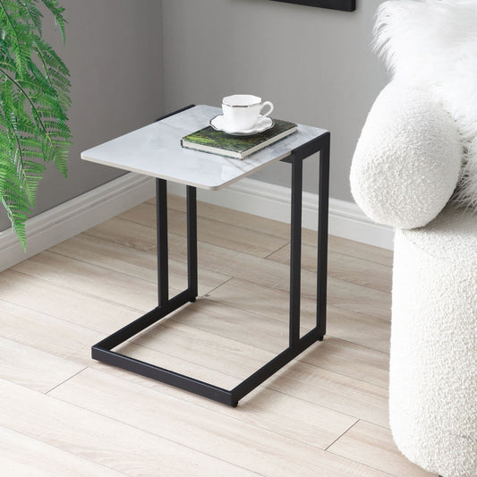 Rita Sintered Stone Side Table with Laptop Stand