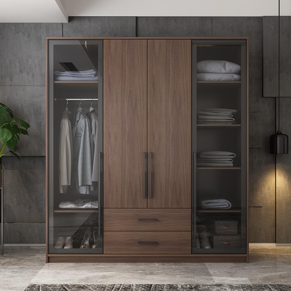 Sanders Wardrobe, Wooden & Black | Weilai Concept