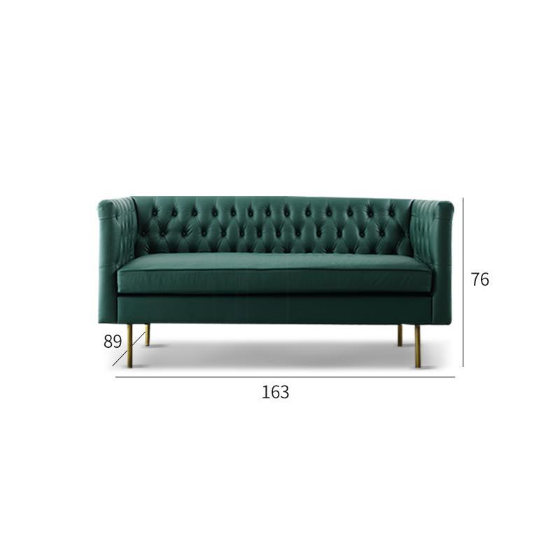 S521 2 Seater Sofa, Dark Green Leather | Weilai Concept