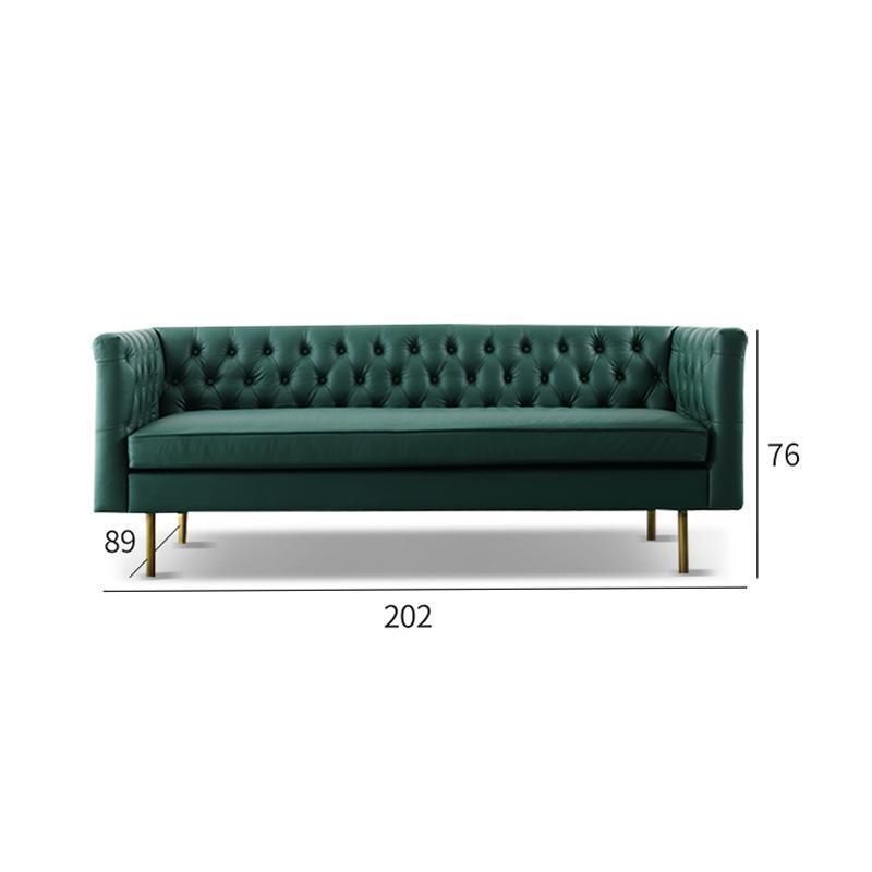 S521 2 Seater Sofa, Dark Green Leather | Weilai Concept