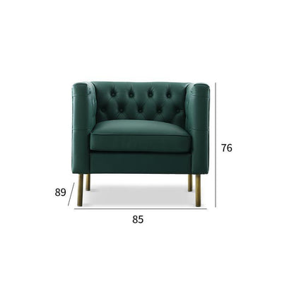 S521 2 Seater Sofa, Dark Green Leather | Weilai Concept