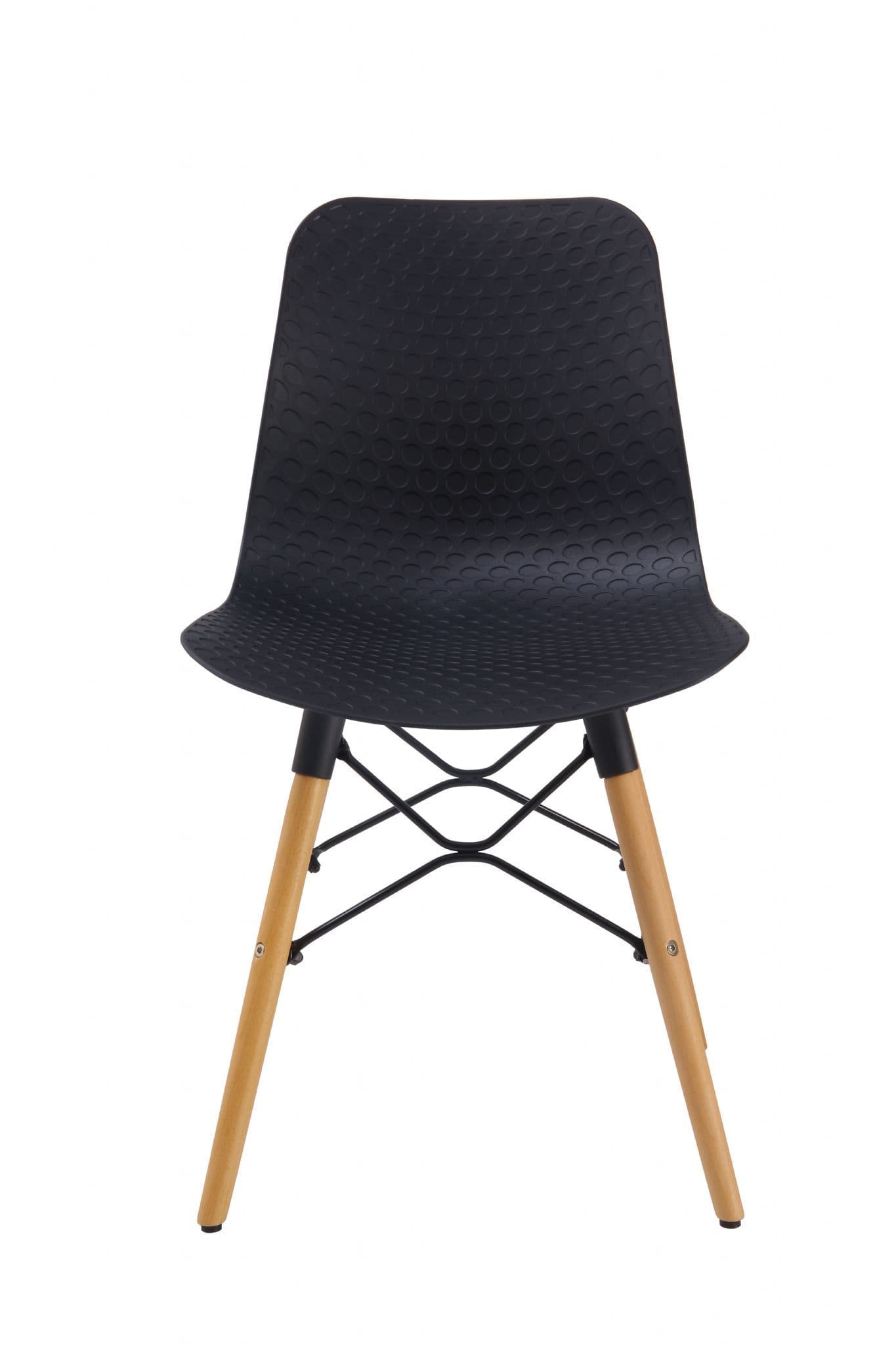 Set of 4 Black Liam Plastic Chairs with Wooden Legs