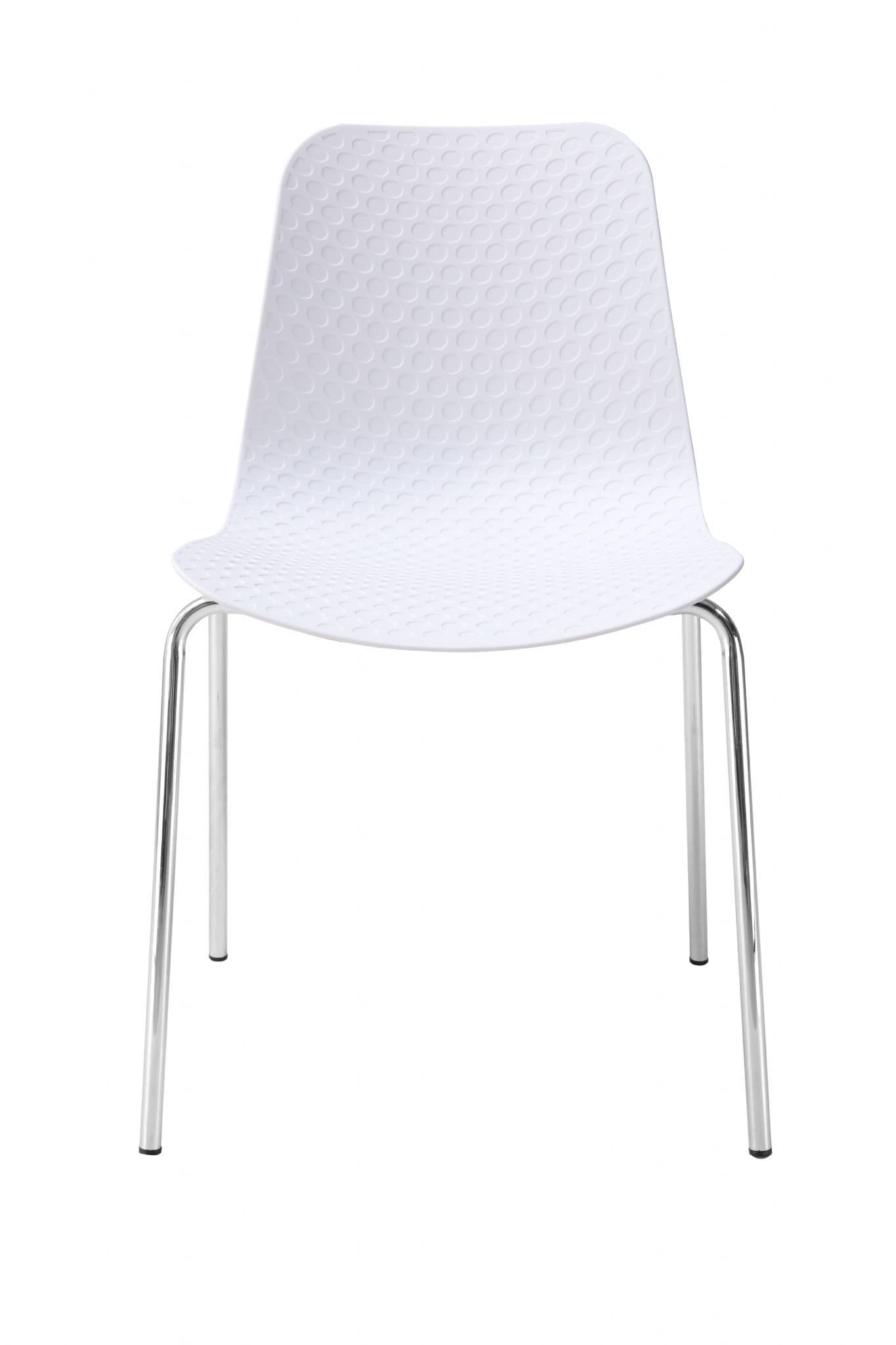 Set of 4 White Stackable Ridely Chairs