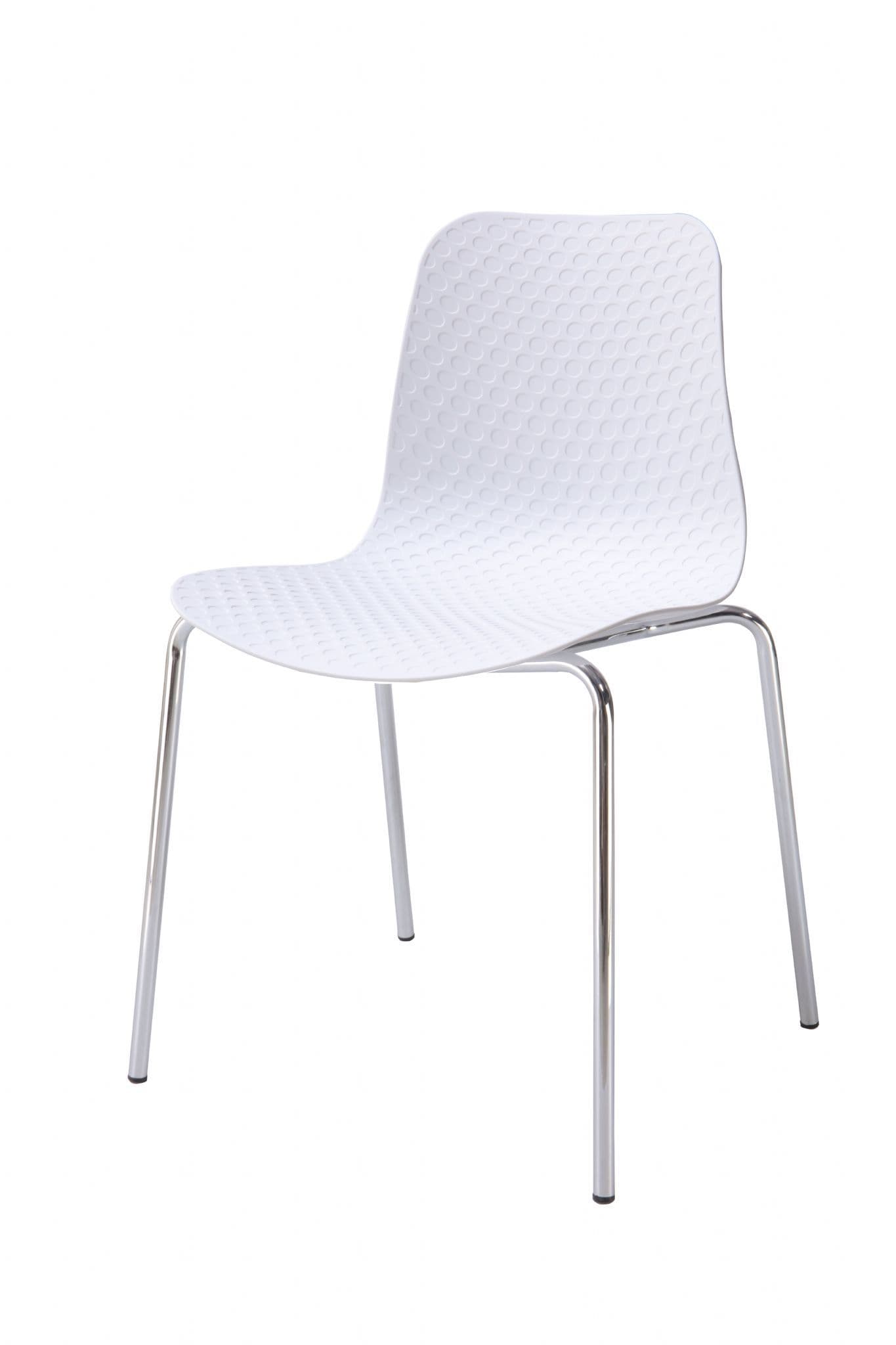 Set of 4 White Stackable Ridely Chairs