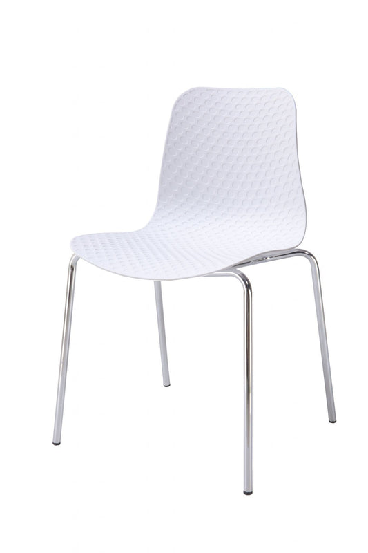 Set of 4 White Stackable Ridely Chairs