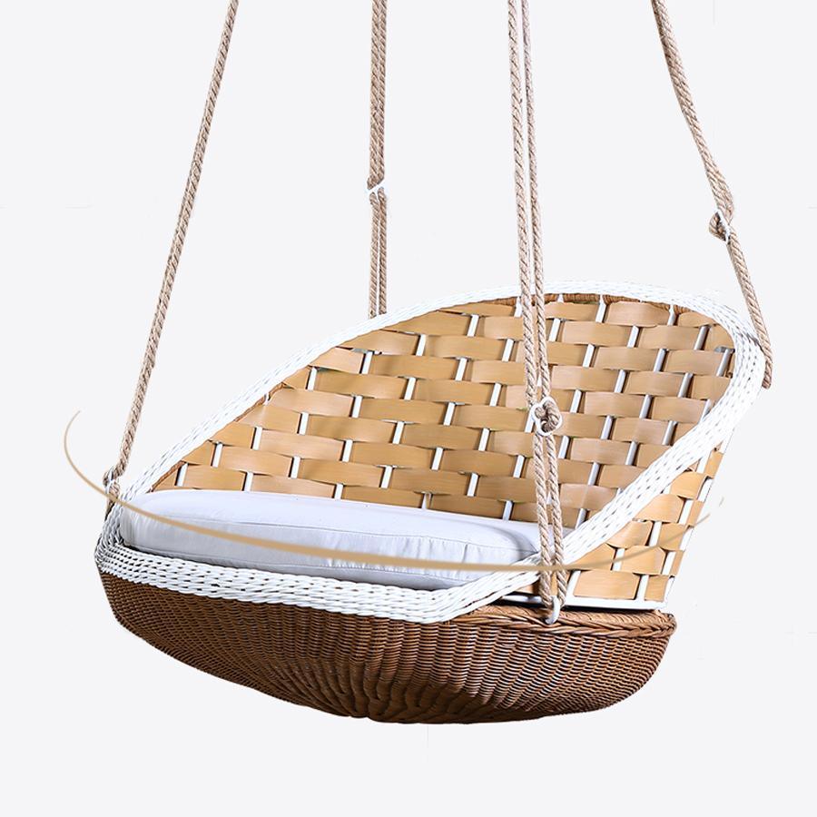 SU121 Swing Hanging Hammock, Outdoor Furniture, Brown Rattan | Weilai Concept