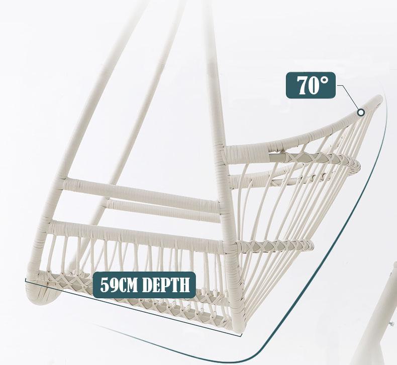 SU1240 Hammock Swing Chair, Indoor/ Outdoor Furniture, White Rattan | Weilai Concept