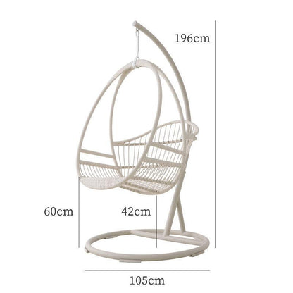 SU1240 Hammock Swing Chair, Indoor/ Outdoor Furniture, White Rattan | Weilai Concept