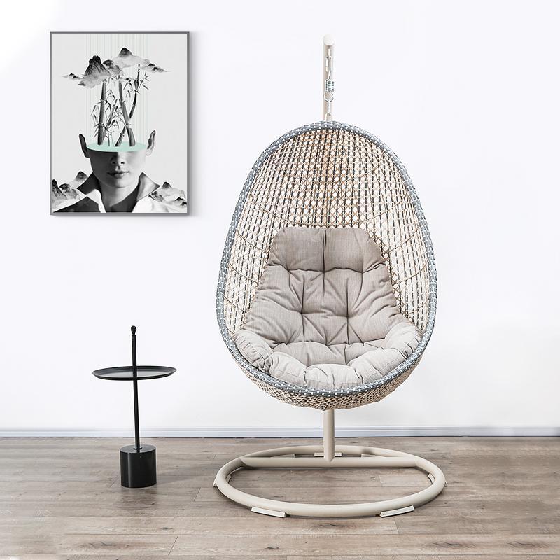 Sutton Garden Rattan Hanging Egg Chair with Stand, Indoor/ Outdoor Furniture | Weilai Concept