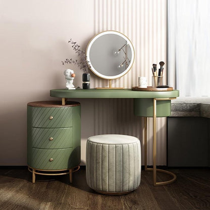 Tandy Dressing Table With LED Mirror, Green & White, Makeup Vanity | Weilai Concept