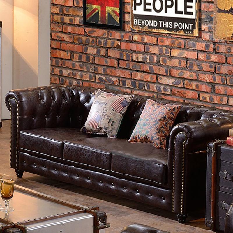 Vintage Chesterfield Three Seater Sofa | Weilai Concept