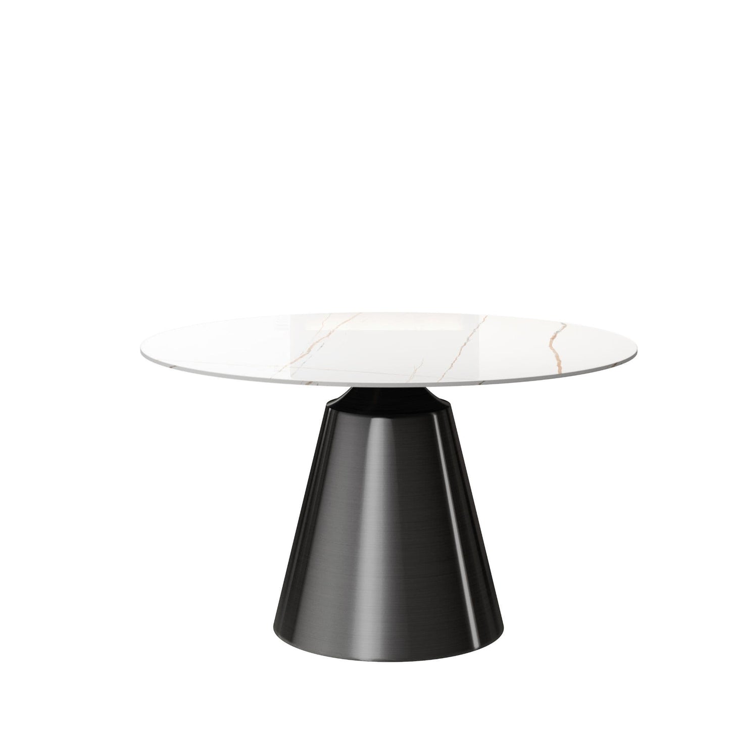 Toby White Sintered Stone Round Dining Table - 135 cm