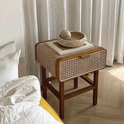 Wren Rattan Side Table, Bedside Table | Weilai Concept