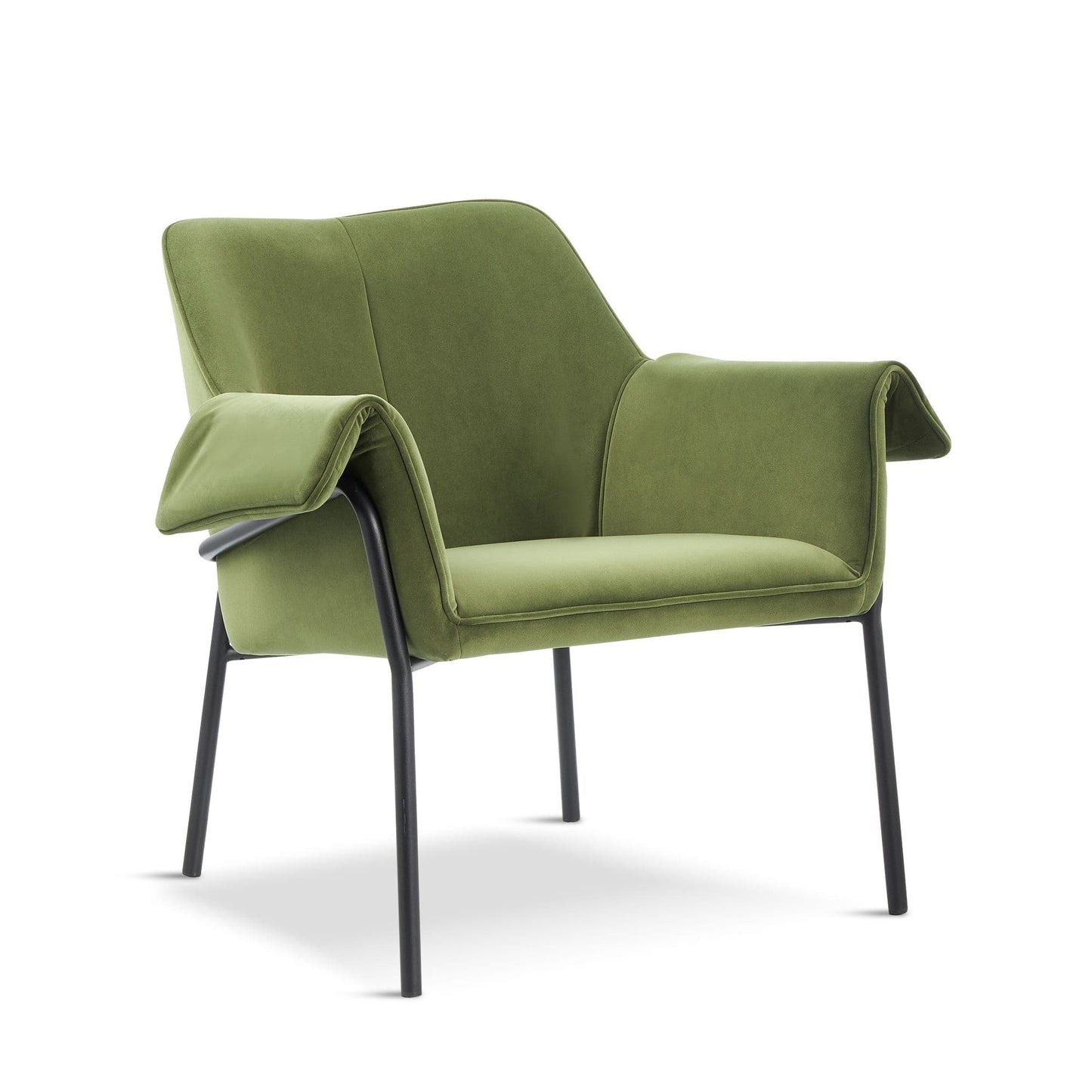 Durham Olive Green Velvet Lounge Armchair