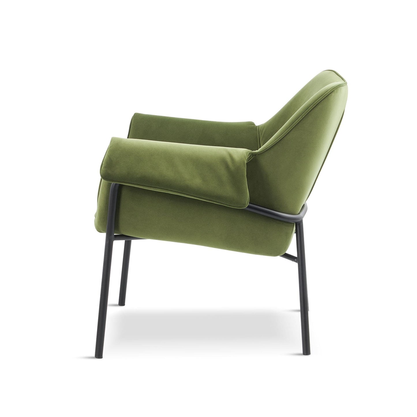 Durham Olive Green Velvet Lounge Armchair