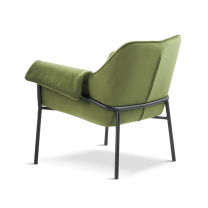 Durham Olive Green Velvet Lounge Armchair