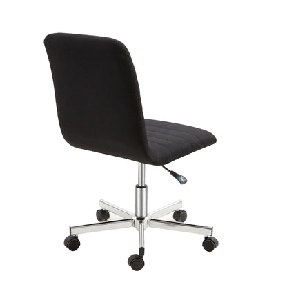 Set of 2 Black Armless Swivel Office Chairs with Adjustable Height