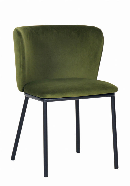 Set of 2 Mandy Green Velvet Dining Chairs