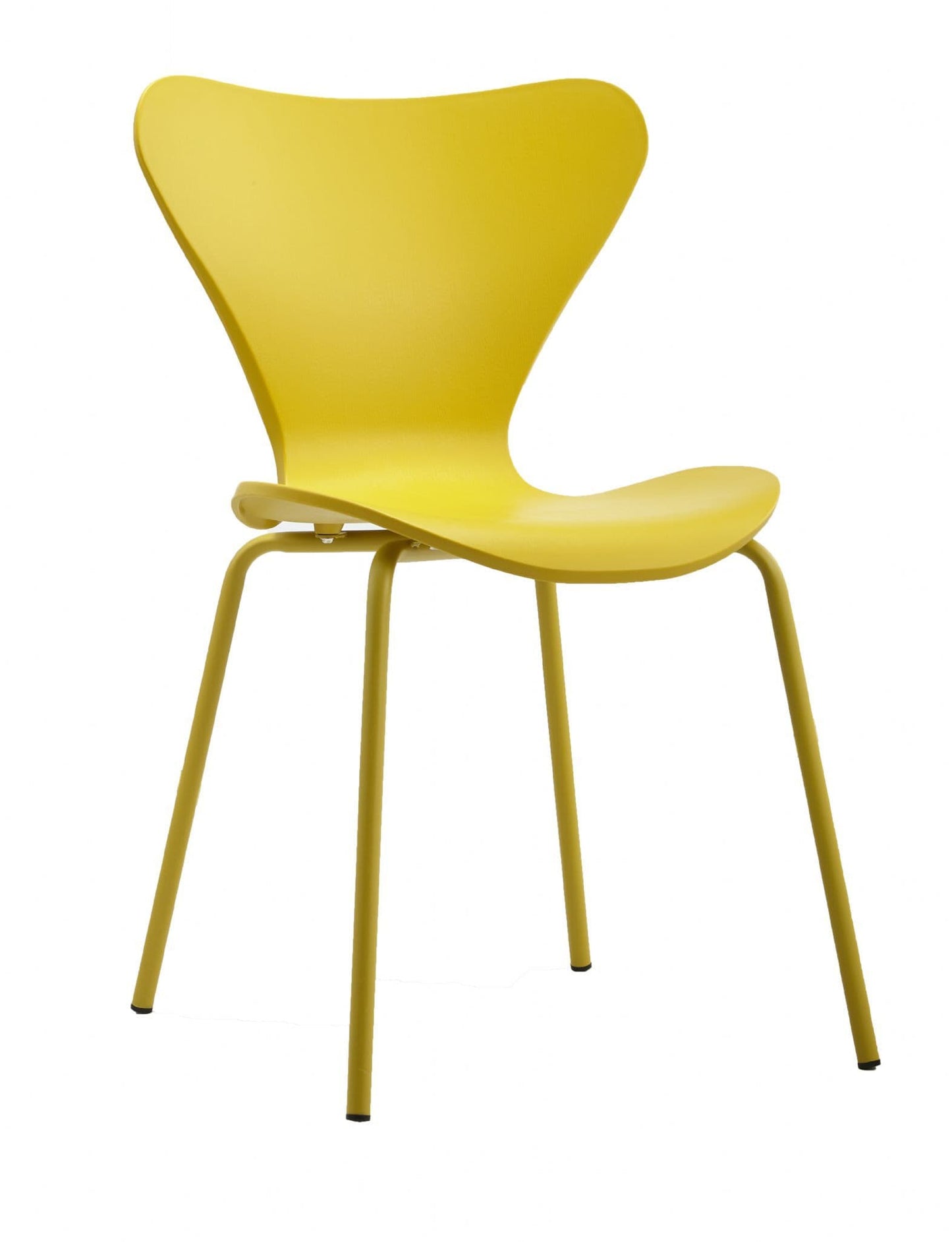 Set of 2 Modern Yellow Stackable Dining Chairs