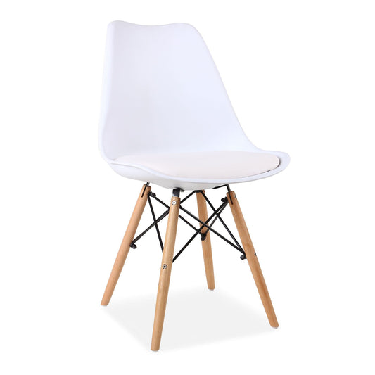 Set of 2 Tulip White Dining Chairs