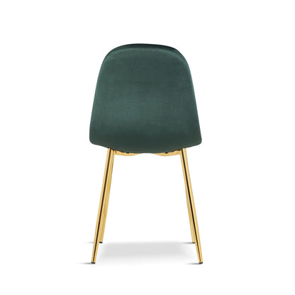 Set of 4 AMES Green Velvet Upholstered Dining Chairs