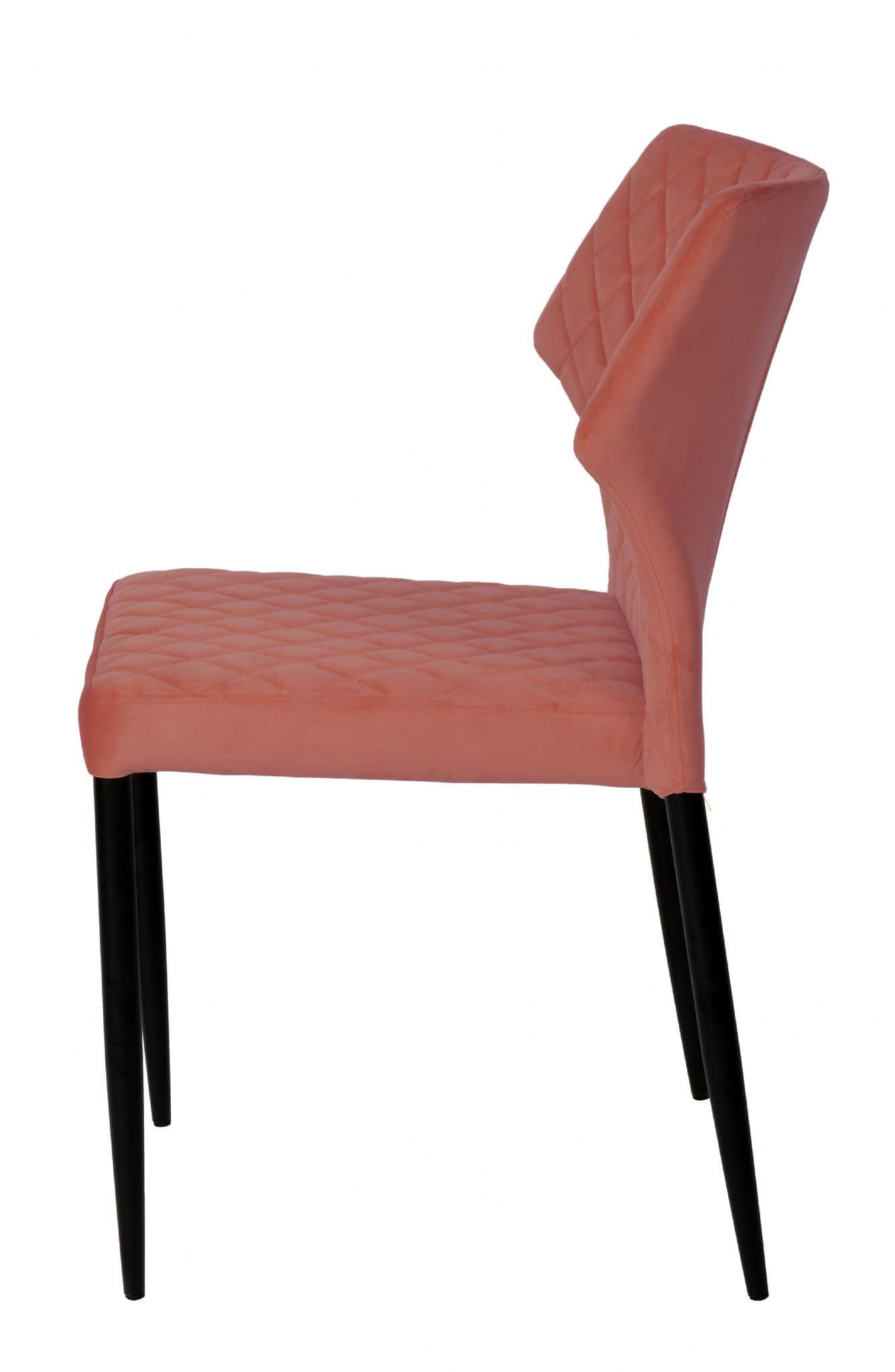 Set of 4 EKO Pink Velvet Dining Chairs